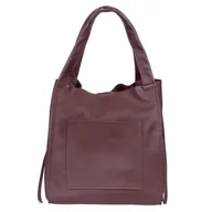 Torebki damskie - Torba Skórzana Shopperka Vezze Eccelle Bordowa - miniaturka - grafika 1