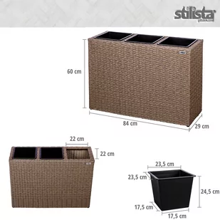 BEŻOWA DONICZKA OGRODOWA DONICA Z TECHNORATTANU - Pozostałe ozdoby ogrodowe - miniaturka - grafika 4