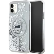 Etui i futerały do telefonów - Karl Lagerfeld Liquid Glitter Choupette Head MagSafe - Etui iPhone 11 (przezroczysty) - miniaturka - grafika 1