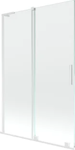 Mexen Velar L parawan nawannowy 2-skrzydłowy rozsuwany 120 x 150 cm, transparent, biały - 896-120-003-01-20 - Parawany nawannowe - miniaturka - grafika 1