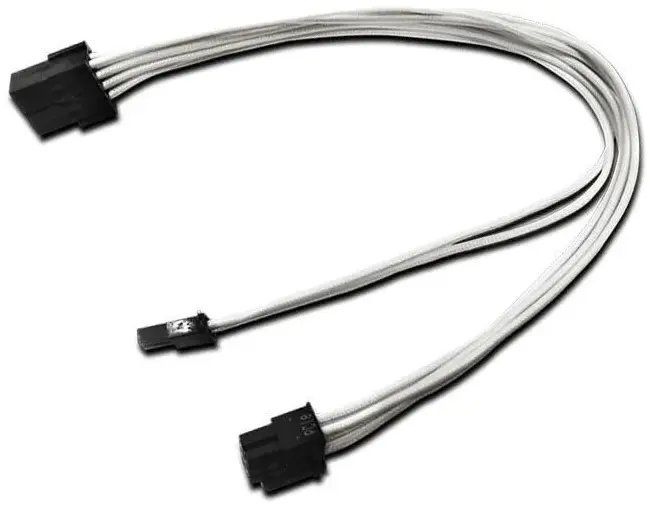 Nanoxia Kabel PCIe 6+2Pin przedłużenie 30cm, biały