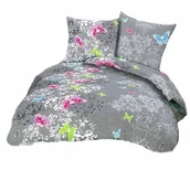Pościel - pościel z kory 220x240 + 2 poszewki K 22 motyle szare - miniaturka - grafika 1