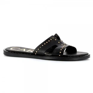 Czarne klapki skórzane CARINII roz38 - Carinii - Klapki i japonki damskie - miniaturka - grafika 1