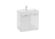 Szafki łazienkowe - Szafka łazienkowa pod umywalkę Defra Faro 59 cm biały połysk 001-D-06067 - miniaturka - grafika 1