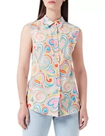 Koszule damskie - Love Moschino Damska koszula bez rękawów Slim Fit in Fluid Cupro-Cotton, All.Multicolor, 46 - miniaturka - grafika 1