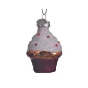 Bombki - Bombka Szklana Słodka Babeczka Różowa Muffin X1 - miniaturka - grafika 1