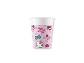 Dekoracje i nakrycia stołu na imprezę - Kubeczki urodzinowe Hello Kitty - 200 ml - 8 szt. - miniaturka - grafika 1