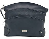 Torebki damskie - Elegancka skórzana czarna listonoszka - miniaturka - grafika 1