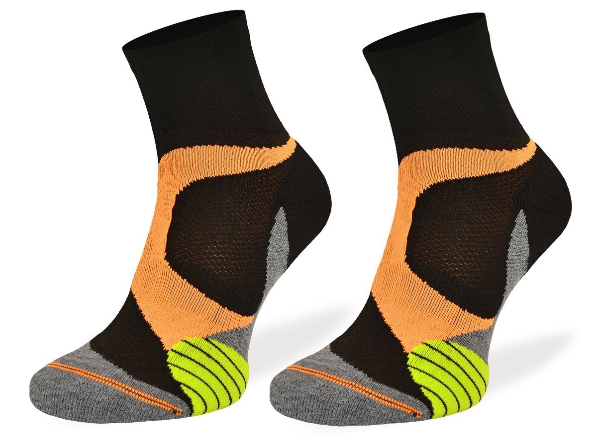 Skarpety do biegania RUN4, Coolmax, czarny/pomarańczowy, 35/38