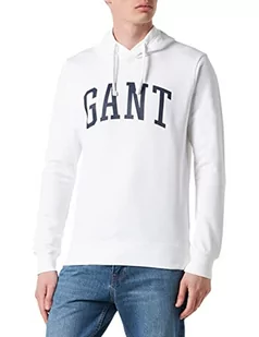 GANT Męska bluza z kapturem MD Sweat, biała, standardowa, biały, XXL - Bluzy męskie - miniaturka - grafika 1