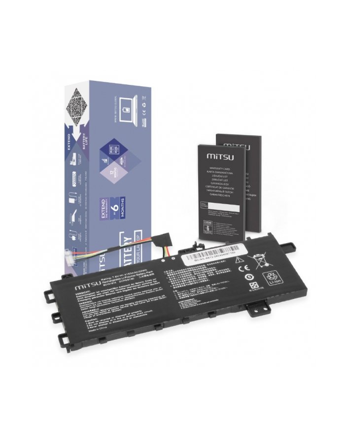 mitsu Bateria B21N1818 do Asus Vivobook 15 A512 R512 X512 4150 mAh 32 Wh 7.6V 7.4V BC/AS-A512-2