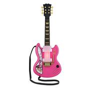 Instrumenty smyczkowe - eKids Barbie Gitara dla dzieci z wbudowaną muzyką i drążkiem Whammy - Zabawka muzyczna dla fanów Barbie zabawki dla dziewczyn - miniaturka - grafika 1