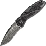Noże - Kershaw BLUR - ALUM BLK/DAM Damascus Aluminum Linerlock K-1670BLKDAM - miniaturka - grafika 1