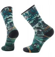 Skarpety termoaktywne - U'S Hike Light Cushion Campground Print Crew Socks, K18 winter moss, XL - miniaturka - grafika 1