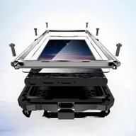 Etui i futerały do telefonów - Wytrzymałe etui na telefon klasy wojskowej do Galaxy S24 Ultra ze zintegrowaną osłoną ekranu Srebro - miniaturka - grafika 1