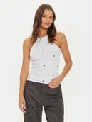 Koszulki i topy damskie - Noisy May Top 27033216 Biały Regular Fit - miniaturka - grafika 1