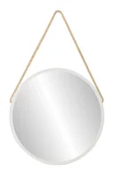 Lustra - DUŻE Lustro Profilmat OKRĄGŁE 90 BIAŁA rama NA SZNURZE PREMIUM - miniaturka - grafika 1