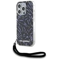 Etui i futerały do telefonów - Karl Lagerfeld KLHCP15XHZBPKCCU iPhone 15 Pro Max 6.7" fioletowy/purple Zebra With Cord - miniaturka - grafika 1