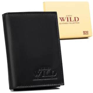Portfele - Skórzany portfel męski z zabezpieczeniem antykradzieżowym — Always Wild - grafika 1