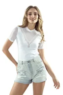 Koszulki i topy damskie - Eldar Carlotta Koszulka damska V dekolt biała M - miniaturka - grafika 1
