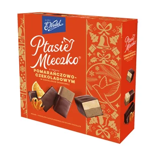 Ptasie Mleczko® o smaku pomarańczowo-czekoladowym w czekoladzie deserowej 340 g E.Wedel - Bombonierki i czekoladki - miniaturka - grafika 1