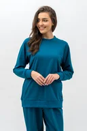 Bluzy damskie - Bluza damska raglan basic ,,ADALET petrol - miniaturka - grafika 1
