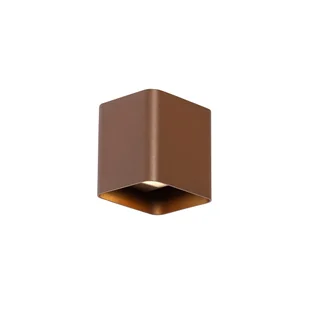 QAZQA Nowoczesna lampa ścienna rdzawo-brązowa z kwadratową diodą LED IP54 - Evi - Lampy ogrodowe - miniaturka - grafika 1