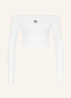 Bluzki damskie - Adidas Originals Bluzka Z Odkrytymi Ramionami Essentials weiss - miniaturka - grafika 1