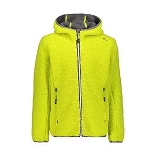 Kurtki i płaszcze dla dziewczynek - CMP Teddy kurtka polarowa z kapturem, dziewczęca, limonka, 104, limonka 30P1445 - grafika 1