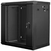 Szafy rack - Lanberg Szafa instalacyjna wisząca 19'' 12U 600X450mm czarna (drzwi szklane) (SPL1OKS00320 [5005413]) - miniaturka - grafika 1