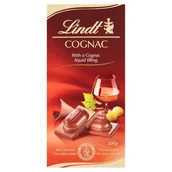 Czekolada - Lindt COGNAC CZEKOLADA MLECZNA Z PŁYNNYM NADZIENIEM KONIAKOWYM 100g - miniaturka - grafika 1