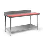 Stoły warsztatowe - Stół ze stali nierdzewnej z deską do krojenia, 1200 x 700 x 850 mm - miniaturka - grafika 1