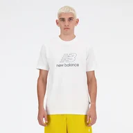 Koszulki męskie - Koszulka męska New Balance MT41906WT  biała - miniaturka - grafika 1