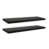 Półki do salonu - Półka Ścienna Wisząca 50 CM Czarna Komplet 2 Sztuk - miniaturka - grafika 1