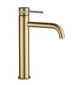 Baterie umywalkowe - Rea Bateria Umywalkowa REA Lungo Grip Złota Szczotkowana Wysoka - miniaturka - grafika 1