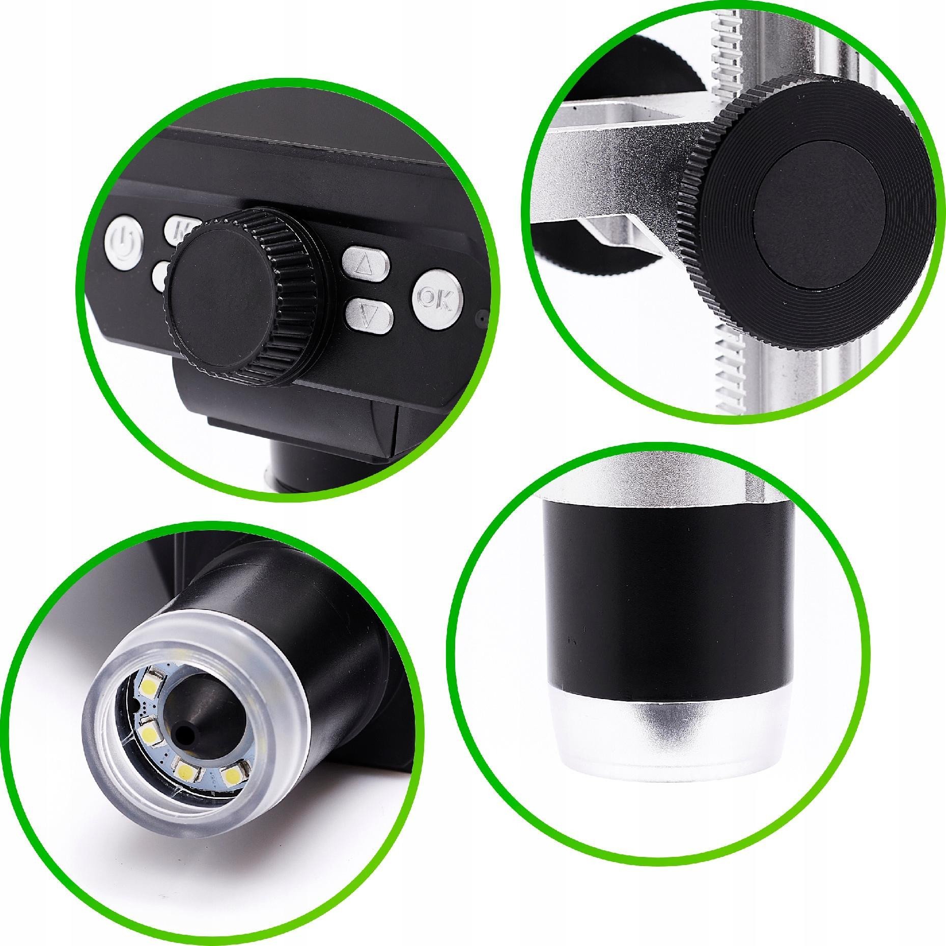 Mikroskop dla Elektronika Cyfrowy Techrebal x1200 12MP Mata Zestaw 6 Pęset