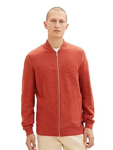 TOM TAILOR Męska kurtka z dzianiny z bawełny z zamkiem błyskawicznym, 32799-Red Tonal Multi Structure, L - Kurtki męskie - miniaturka - grafika 1
