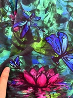 Moda i Uroda OUTLET - jedwabista APASZKA premium 30x150cm w autorski print NENUFARY (100% wiskoza) - miniaturka - grafika 1