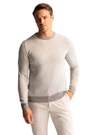 Koszulki męskie - DeFacto Męski sweter z dzianiny z długim rękawem okrągły dekolt - slim fit sweter dla mężczyzn topy (szary melanż, S), szary melanż, S - miniaturka - grafika 1
