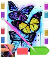 Zabawki kreatywne - Haft diamentowy MOTYLE motylki 30x40 OBRAZ duży zabawki kreatywne plastyczne - miniaturka - grafika 1
