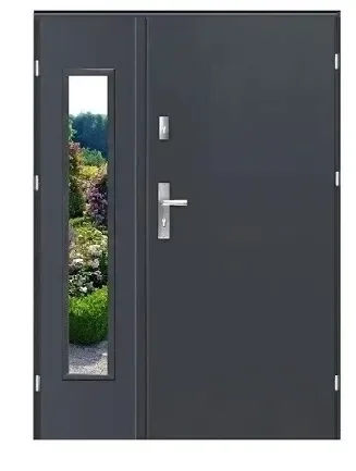 Drzwi zewnętrzne stalowe dwuskrzydłowe Vena Duo 140 cm kolory prawe/lewe