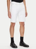 Spodenki męskie - Calvin Klein Jeans Szorty jeansowe J30J327536 Biały Slim Fit - miniaturka - grafika 1