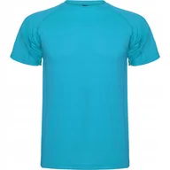 Koszulki i topy damskie - T-Shirt Koszulka Sportowa Dziecięca WF Oddychająca ROLY 0425 TURKUS 104 - miniaturka - grafika 1