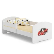 Łóżka dla dzieci i młodzieży - Łóżko dziecięce LUK z barierką 140x70 Auto chorągiewką - miniaturka - grafika 1