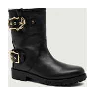 Botki damskie - Love Moschino Skórzane botki ST.TTOD.DAILY40 - miniaturka - grafika 1