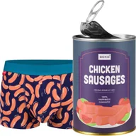 Majtki męskie - Soxo Męskie Bokserki kiełbaski w puszce idealny zabawny prezent dla Niego M - miniaturka - grafika 1