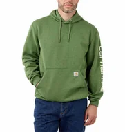 Bluzy męskie - Bluza Carhartt Sleeve Logo Hooded Sweatshirt ARBORVITAE HEATHER - miniaturka - grafika 1