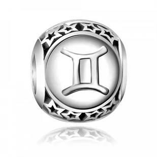 Murrano Charms Zawieszka Koralik 925 Zodiak Bliźnięta SR-415 - Charmsy - miniaturka - grafika 1