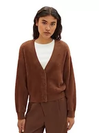 Swetry damskie - TOM TAILOR Denim Damski kardigan z dzianiny, 19714 - Palony brązowy (Coffee Brown), M - miniaturka - grafika 1