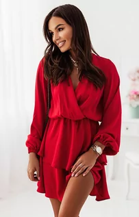 Sukienki - Czerwona oversizeowa sukienka Madellay 332, Kolor czerwony, Rozmiar M/L, Ivon - Primodo.com - grafika 1
